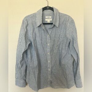 Treasure and Bond Linen Blend Boyfriend Button Up (M)